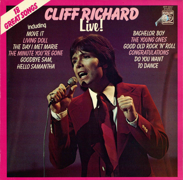 Cliff Richard ‎– Live ! - 1976- Ballad, Pop Rock ( UK Import Vinyl)