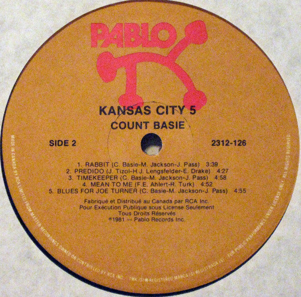 COUNT BASIE – Kansas City 5 , 1981, Jazz (vinyl)