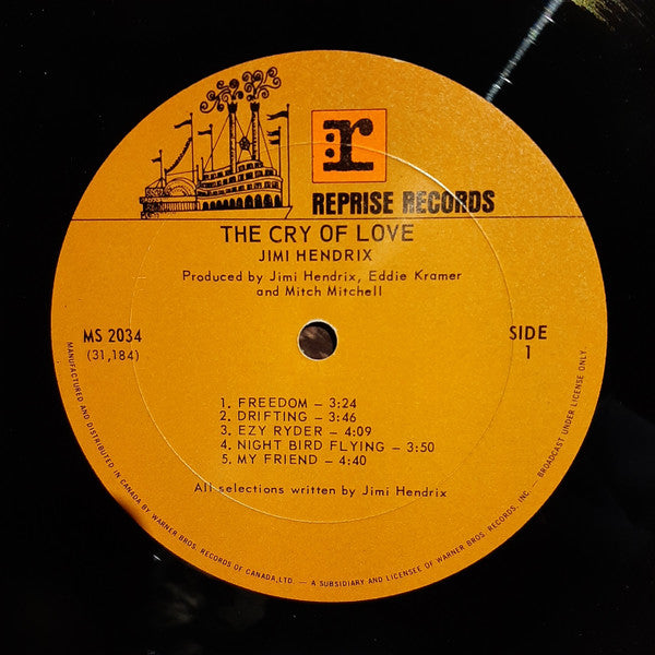 Jimi Hendrix ‎– The Cry Of Love - 1971-Psychedelic Rock, Blues Rock (rare Vinyl)