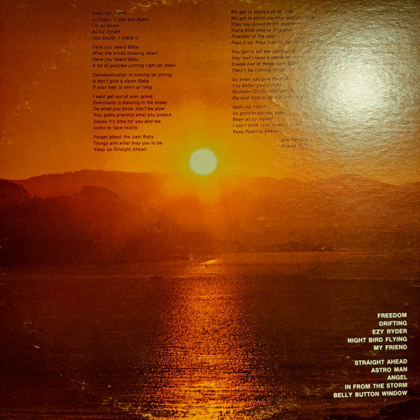 Jimi Hendrix ‎– The Cry Of Love - 1971-Psychedelic Rock, Blues Rock (rare Vinyl)