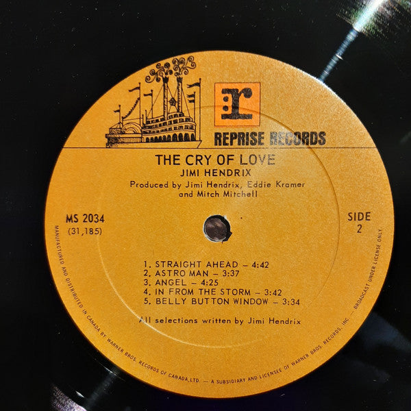 Jimi Hendrix ‎– The Cry Of Love - 1971-Psychedelic Rock, Blues Rock (rare Vinyl)