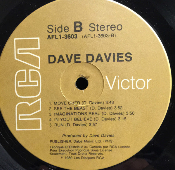 Dave Davies Dave Davies  - 1980-Pop Rock (Vinyl)