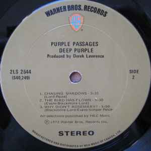 Deep Purple -  Purple Passages - 2lps- 1972-	Classic Rock, Hard Rock (Vinyl)