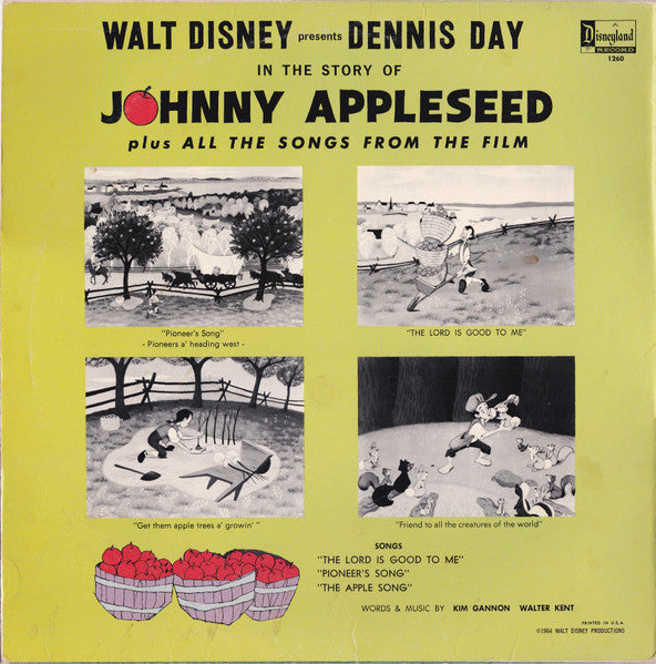 Dennis Day – Walt Disney Presents Dennis Day In The Story Of Johnny Appleseed -1964-	Children's, Folk, World, & Country, (vinyl)