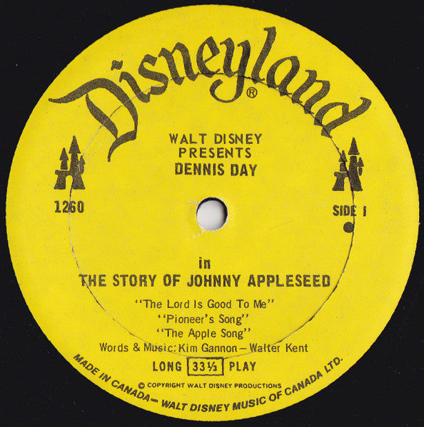 Dennis Day – Walt Disney Presents Dennis Day In The Story Of Johnny Appleseed -1964-	Children's, Folk, World, & Country, (vinyl)