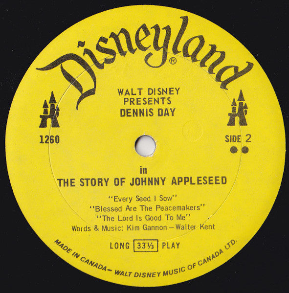 Dennis Day – Walt Disney Presents Dennis Day In The Story Of Johnny Appleseed -1964-	Children's, Folk, World, & Country, (vinyl)
