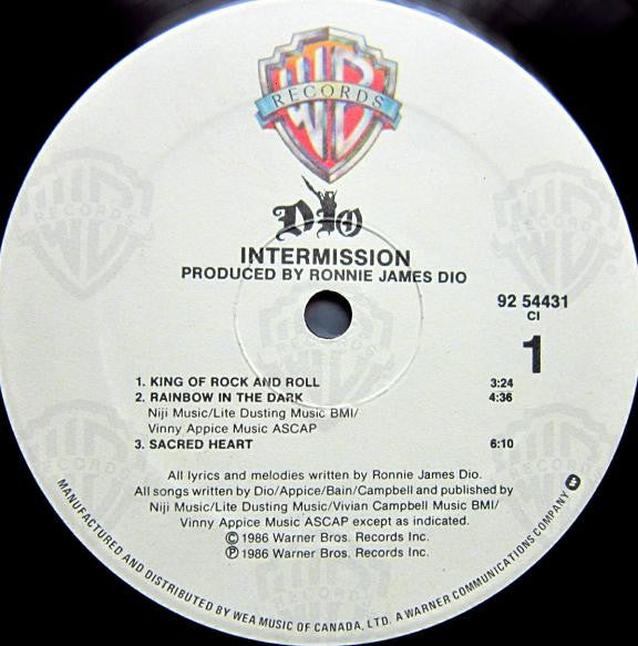 Dio Intermission - 1986-Heavy Metal Vinyl, 12", Mini-Album