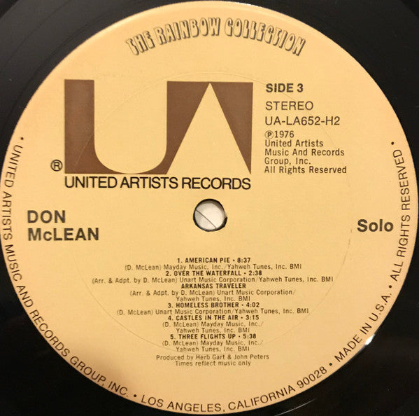 Don McLean – Solo (Folk / Singer‑Songwriter / Americana, 2×Vinyl LP) UA‑LA652‑H2