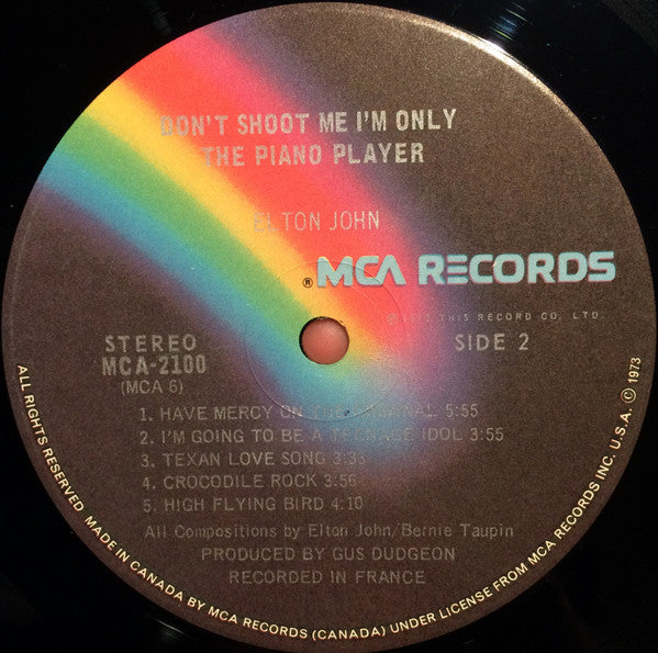 Elton John ‎– Don't Shoot Me I'm Only The Piano Player -1973- Pop Rock, Classic Rock (vinyl) lots of cover wear