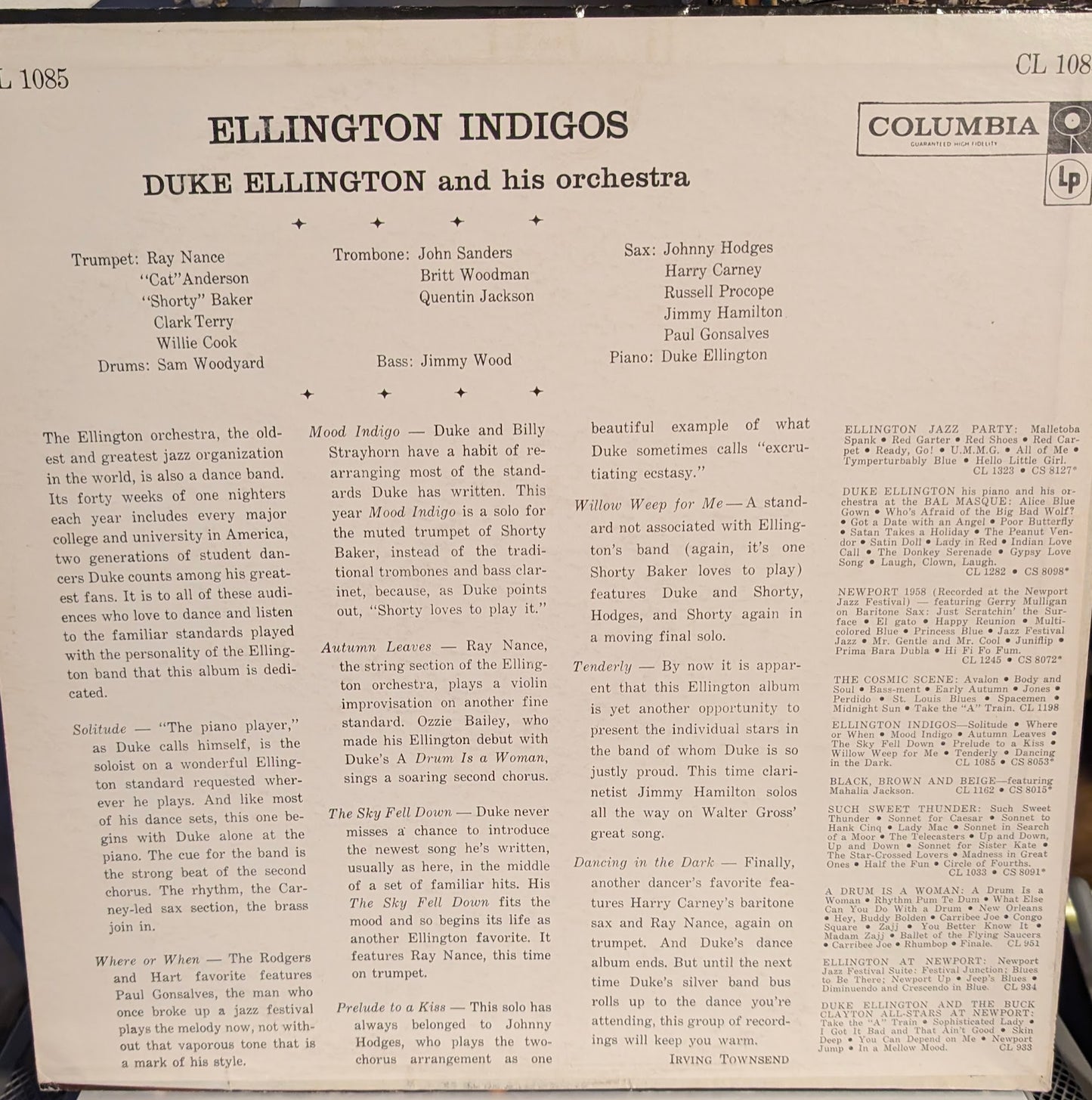 Duke Ellington – Ellington Indigos – 1958 – Jazz (vinyl)