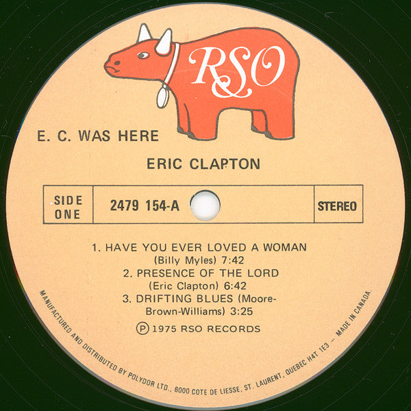 Eric Clapton ‎– E.C. Was Here -1975- Blues Rock (vinyl)