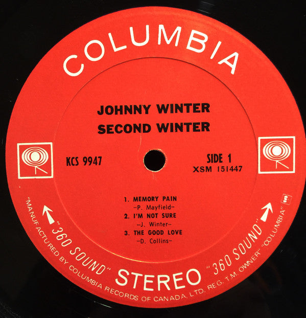 Johnny Winter ‎– Second Winter - 1969- &nbsp;Rock, Blues ( UK Vinyl)