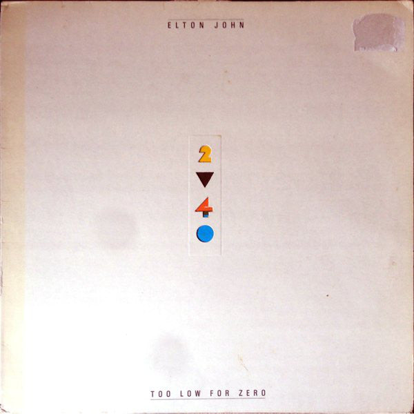 Elton John ‎– Too Low For Zero - 1983 Pop Rock (Vinyl)