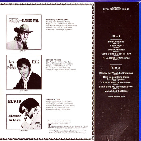 Elvis Presley ‎– Elvis' Christmas Album-Rock, Blues, Blues Rock, Christmas,Rock & Roll, Pop Rock (vinyl