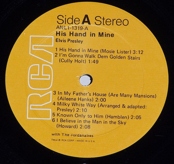 Elvis Presley ‎– His Hand In Mine - 1976-Blues, Folk, World, & Country ,Gospel (vinyl)