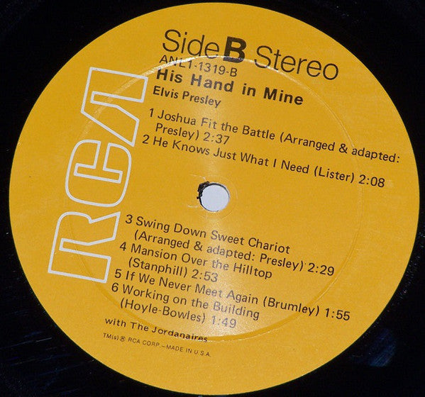 Elvis Presley ‎– His Hand In Mine - 1976-Blues, Folk, World, & Country ,Gospel (vinyl)