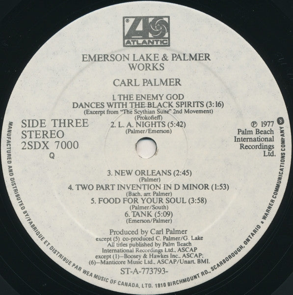 Emerson, Lake & Palmer – Works (Volume 1) (Progressive Rock, 2×LP) 2SDX‑7000