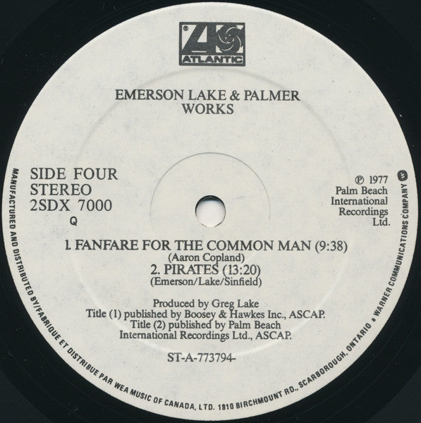 Emerson, Lake & Palmer – Works (Volume 1) (Progressive Rock, 2×LP) 2SDX‑7000