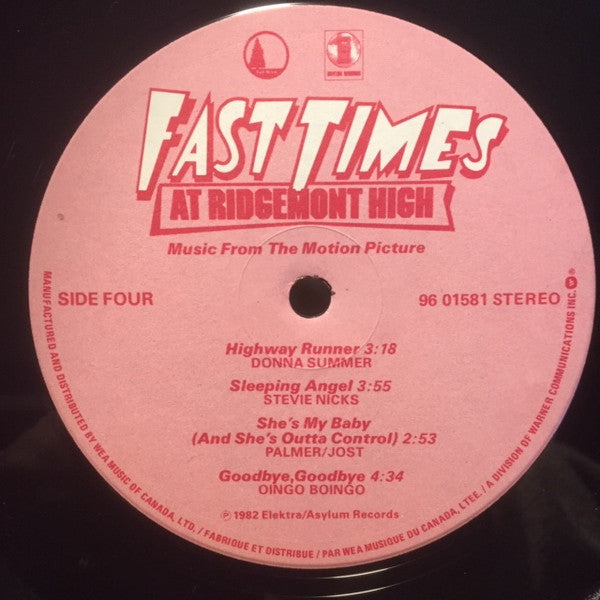 Fast Times At Ridgemont High (Music From The Motion Picture) - 2 LP Set - 1982-Rock, Stage & Screen Style: Soundtrack, New Wave, Pop Rock, Arena Rock (Vinyl).