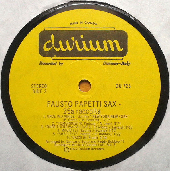 Fausto Papetti – 25a Raccolta – 1977 – Jazz / Easy Listening / Instrumental (vinyl) Near Mint