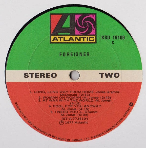 Foreigner – Foreigner – 1977 – Rock / Arena Rock / AOR ( vinyl)