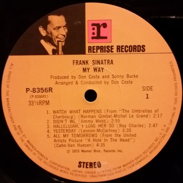 Frank Sinatra My Way j- 1973-Jazz, Pop Style: Ballad, Vocal, Swing _ Japanese Import Vinyl