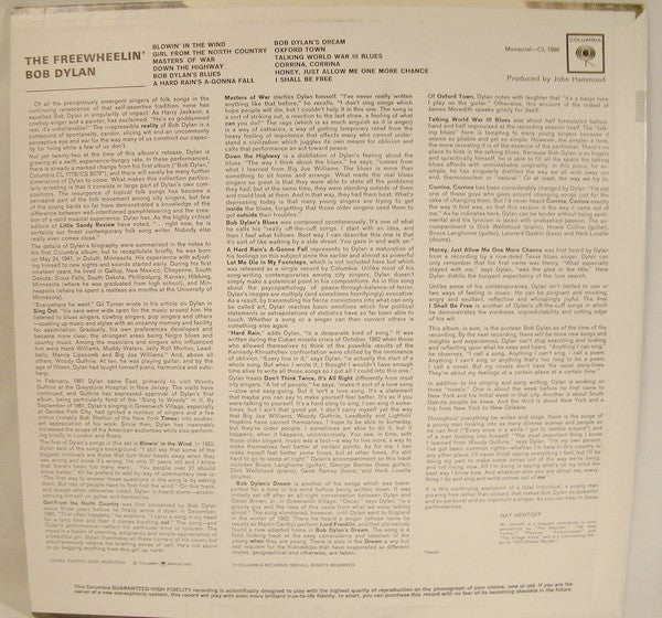 Bob Dylan – The Freewheelin' Bob Dylan - May 27, 1963 (Folk) Very Rare Canadian " Withdrawn Cover " Near Mint !