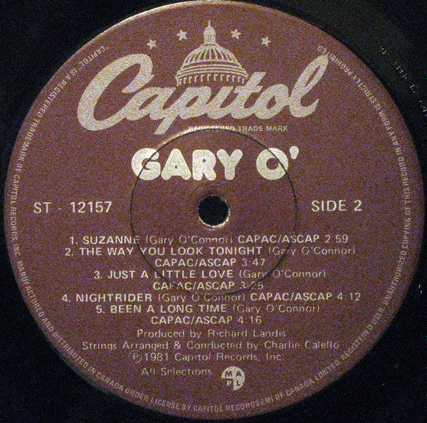 Gary O Gary O - 1981-Power Pop, Pop Rock (Vinyl) Near Mint