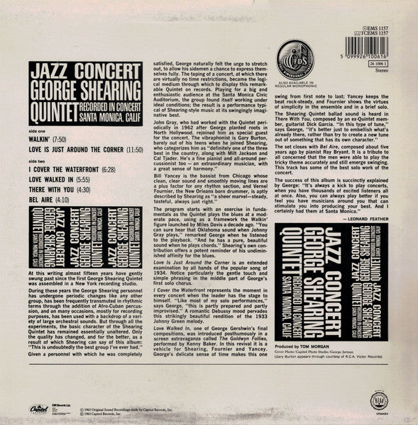 George Shearing – Jazz Concert (Live Jazz / Quintet / Hard‑Swinging Cool Jazz, Vinyl LP) EMS‑1157
