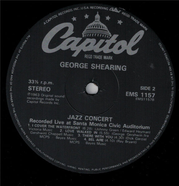 George Shearing – Jazz Concert (Live Jazz / Quintet / Hard‑Swinging Cool Jazz, Vinyl LP) EMS‑1157