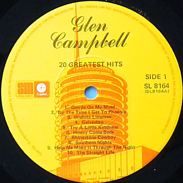 Glen Campbell 20 Greatest Hits (Country, Vinyl LP) Retro Revolution