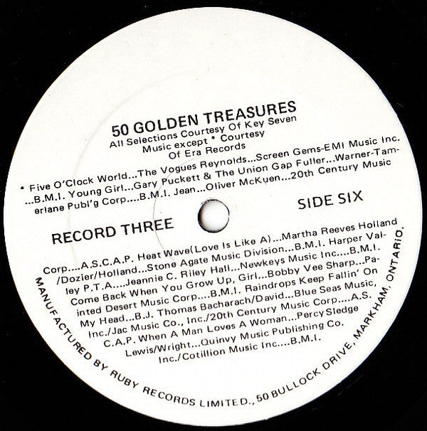 50 Golden Treasures – 1970s – Pop / Rock / Compilation - 1931- 1981 - 3 lp set (Vinyl)