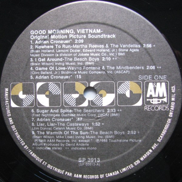 Good Morning, Vietnam – Original Motion Picture Soundtrack – 1988 – Rock / Soul / Soundtrack / Canadian