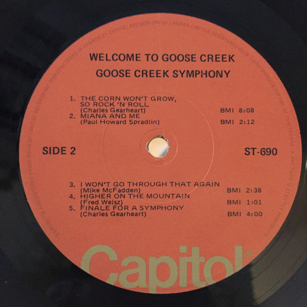 Goose Creek Symphony Welcome To Goose Creek - 1971-=Rock, Folk, World, & Country Style: Country Rock, Bluegrass (Vinyl)
