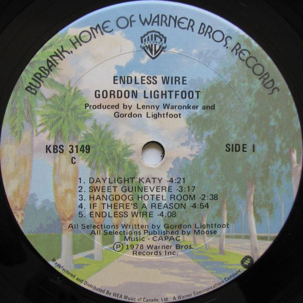 Gordon Lightfoot: Endless Wire -1978 Folk Rock (clearance vinyl) Overstocked**