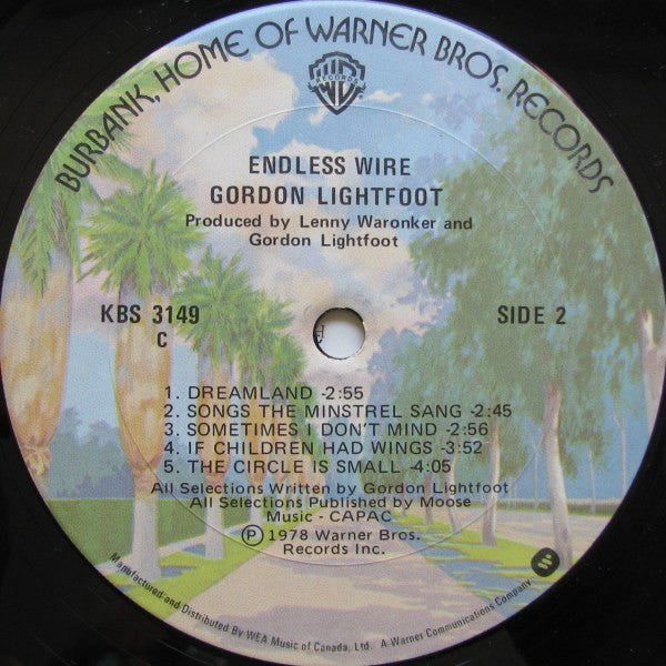 Gordon Lightfoot: Endless Wire -1978 Folk Rock (clearance vinyl) Overstocked**