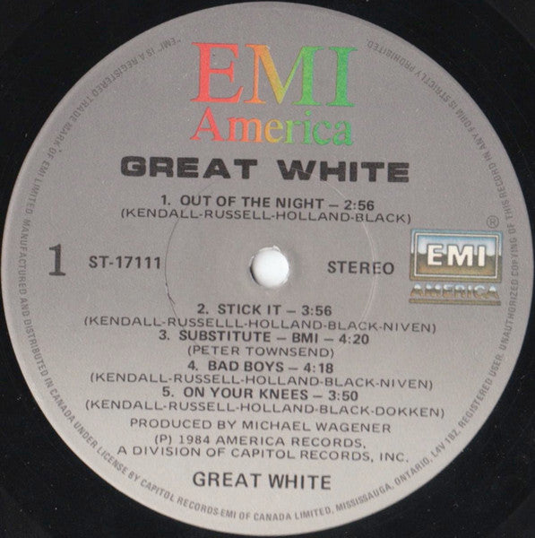 Great White – Great White (1984, Hard Rock / Glam Metal, Vinyl LP)