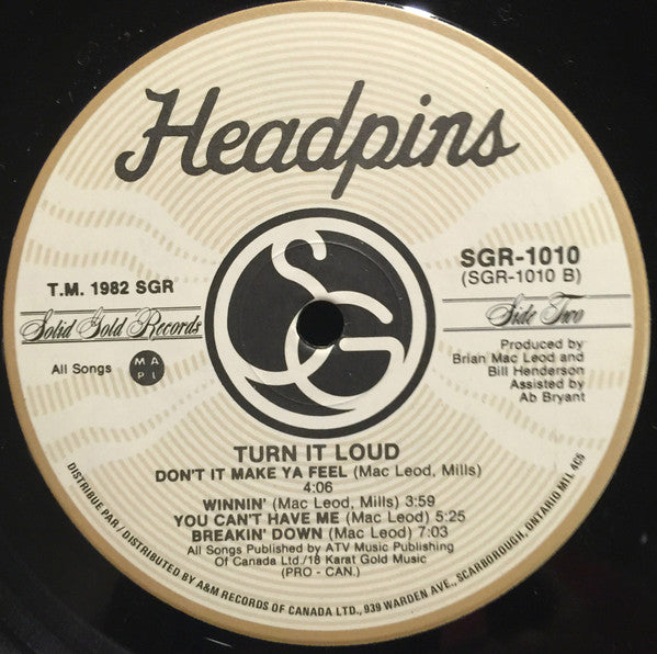 Headpins "Turn It Loud"-1982-Hard Rock, Classic Rock (vinyl)