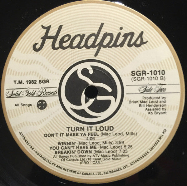 Headpins "Turn It Loud"-1982-Hard Rock, Classic Rock (vinyl) Mint