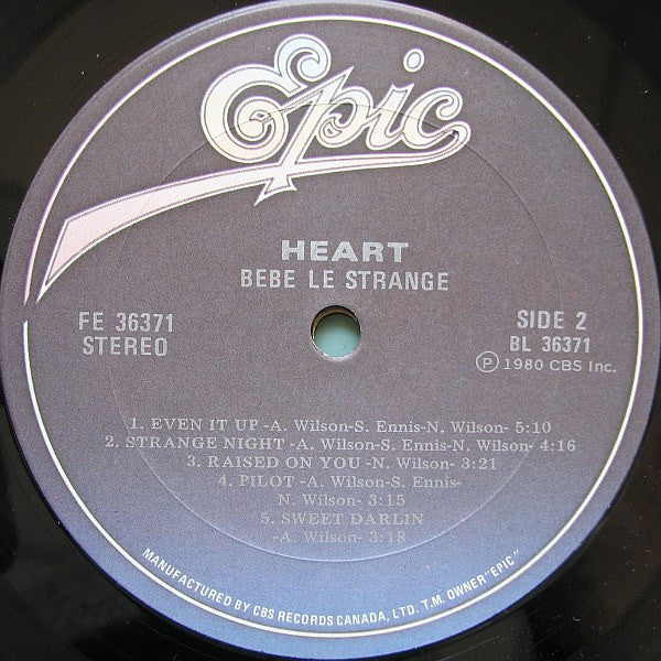 Heart ‎– Bebe Le Strange -1980- Classic Rock ( vinyl ) Mint Copy !