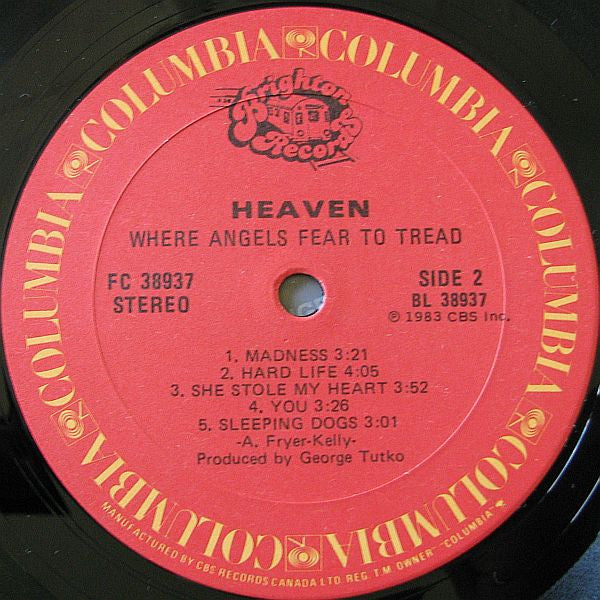 Heaven – Where Angels Fear to Tread (Hard Rock / Heavy Metal, Vinyl LP)