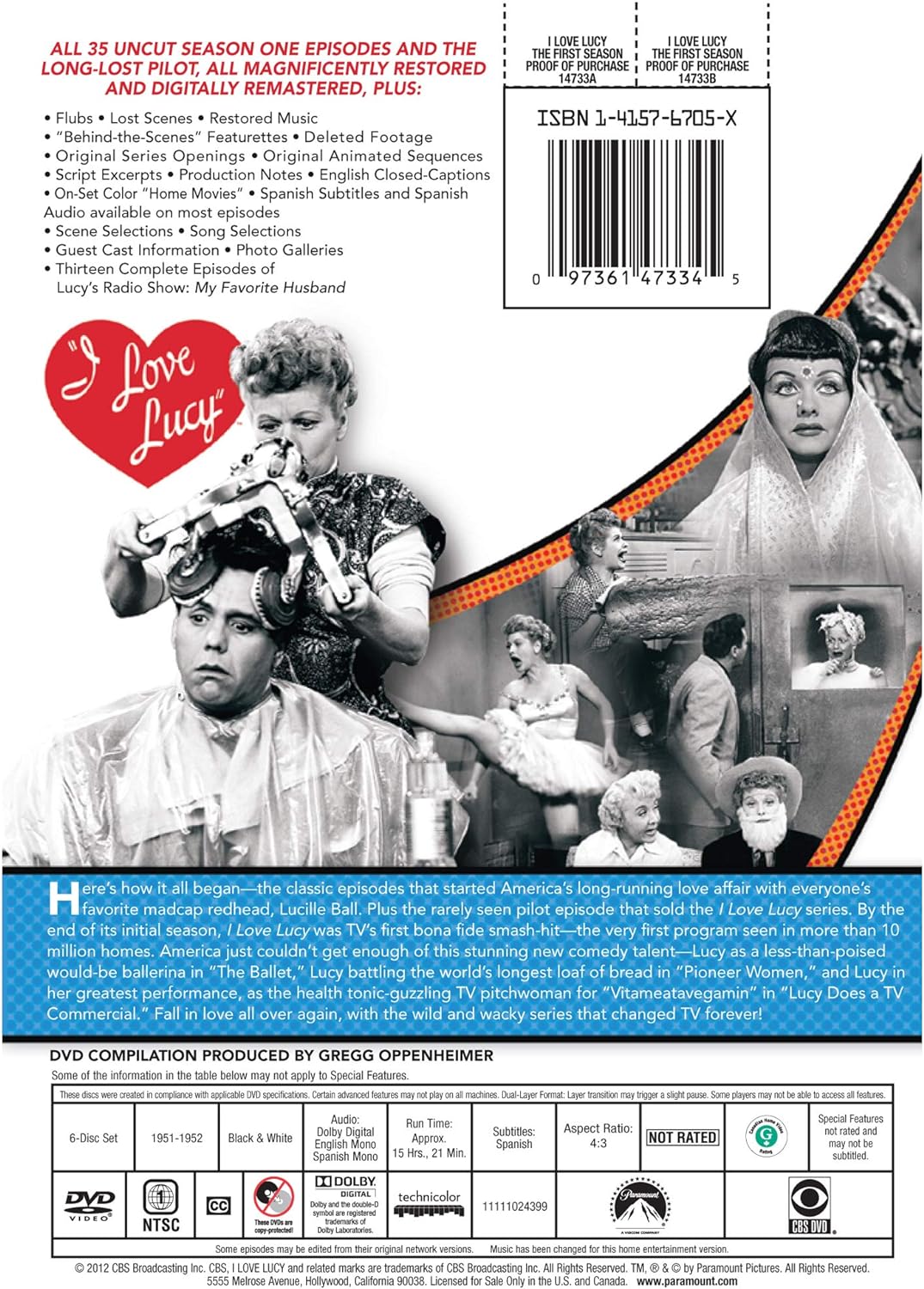 I Love Lucy: The Complete First Season - Mint 6 DVD Set