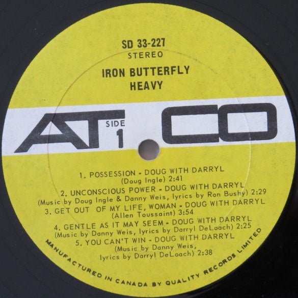 Iron Butterfly – Heavy 1968 -Psychedelic Rock ( Clearance Vinyl)  Marks