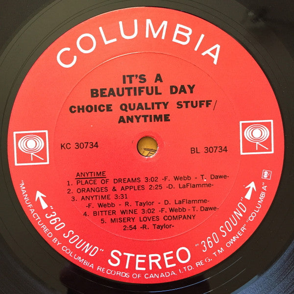 It’s a Beautiful Day – Choice Quality Stuff / Anytime (Psych‑Folk / West Coast Rock / Singer‑Songwriter, Vinyl LP) KC‑30734