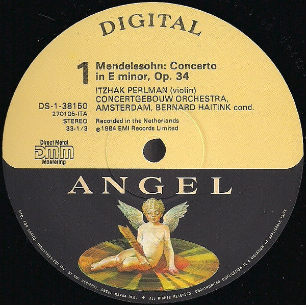Itzhak Perlman – Mendelssohn* / Bruch* – Concertgebouw Orchestra*, Bernard Haitink – Concerto In E Minor / Concerto No. 1 In G Minor -1984 Classical Style: Romantic (Mint Vinyl)