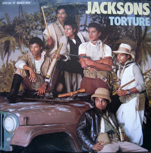 Jacksons ‎– Torture - 1984-synth-pop, Disco (Vinyl).  X on cover