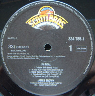 James Brown With Full Force – I'm Real! 1988 Funk / Soul Style: Funk, Soul, New Jack Swing (Vinyl)