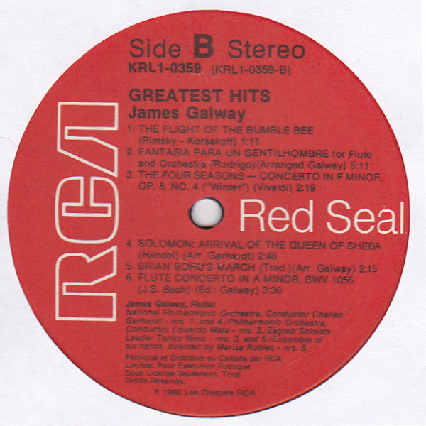 James Galway Greatest Hits - 1980-Classical, Stage & Screen ( VINYL)