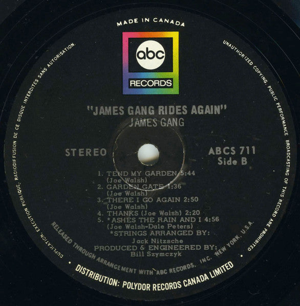 James Gang - James Gang Rides Again -1970 Psychedelic Rock, Classic Rock (vinyl)
