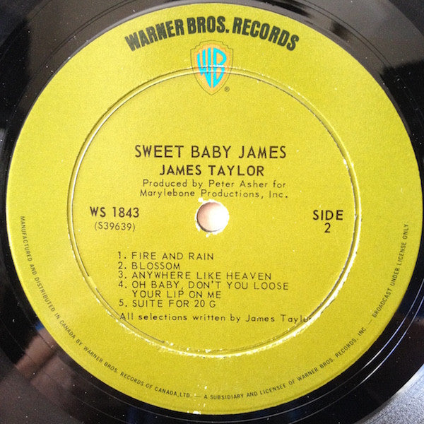James Taylor - Sweet Baby James 1970 Folk Rock (Vinyl)